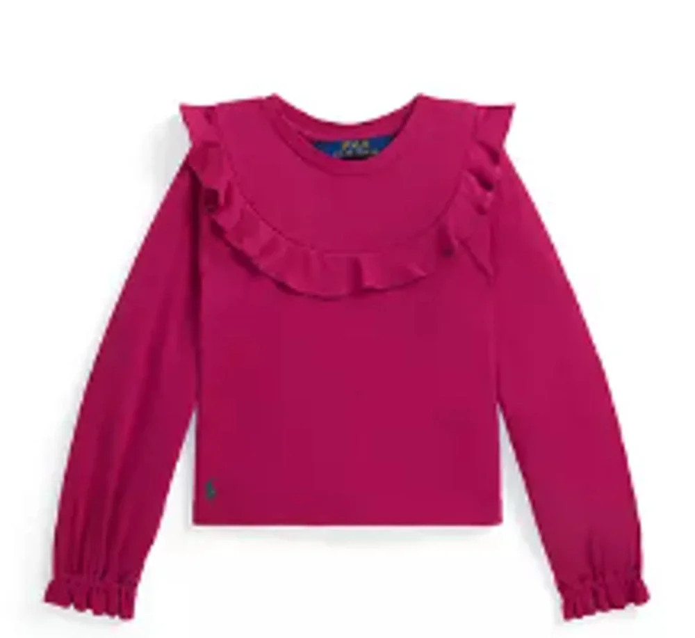 Ralph Lauren Childrenswear Girls 2-6x Ruffled Cotton Modal Top 6X